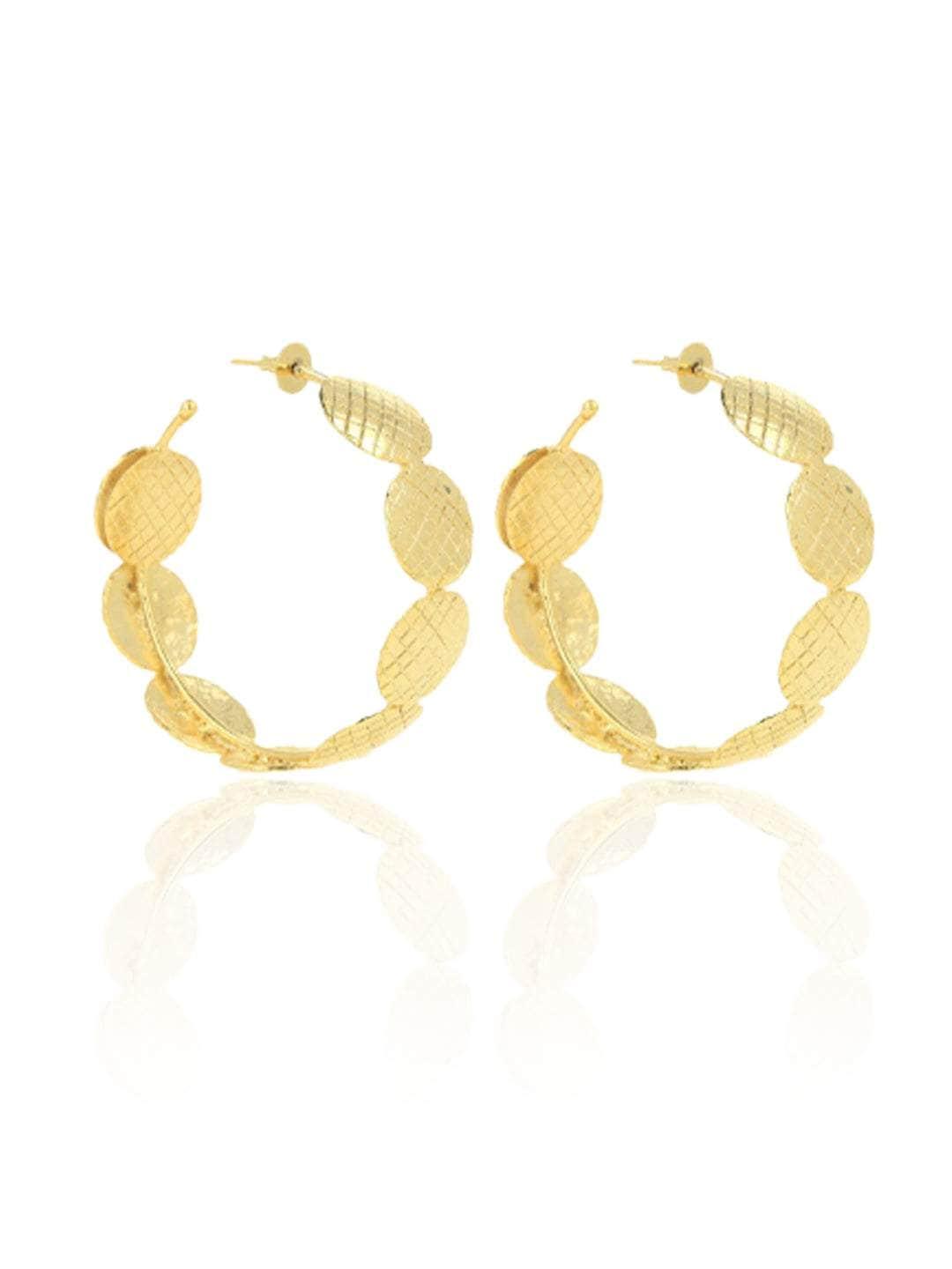 Ishhaara Textured Round Big Hoop Earring
