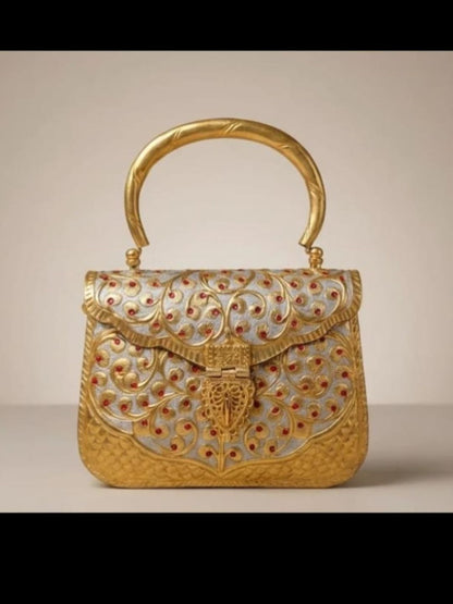 Ishhaara Textured Suede Structured Handheld Bag