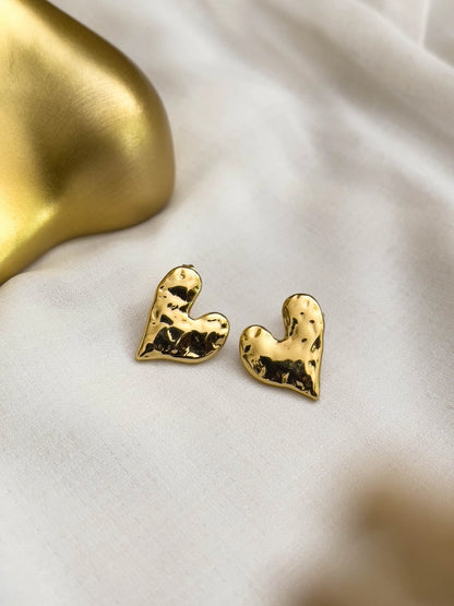 Ishhaara Textured V Shaped Gold Earrings