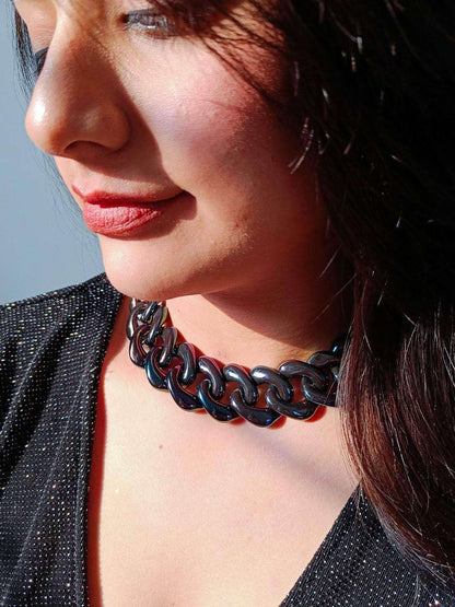 Ishhaara Thick Link Chain Resin Necklace