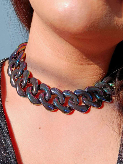 Ishhaara Thick Link Chain Resin Necklace