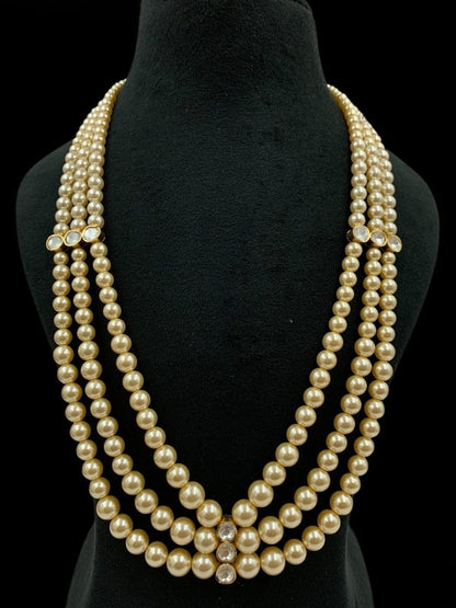 Ishhaara Three Layer Moti Groom Necklace