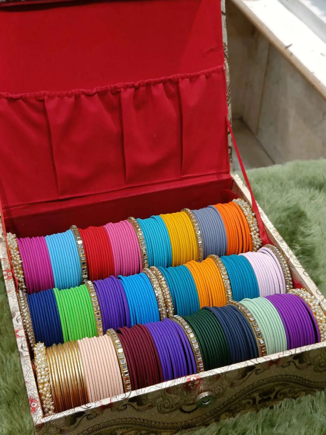 Rod Bangles Buy Three Rods Bangle Box Organiser With Colourful Bangles Online ...