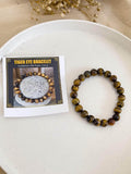 Ishhaara Tiger Eye Crystal Diamond Cut Beads Bracelet
