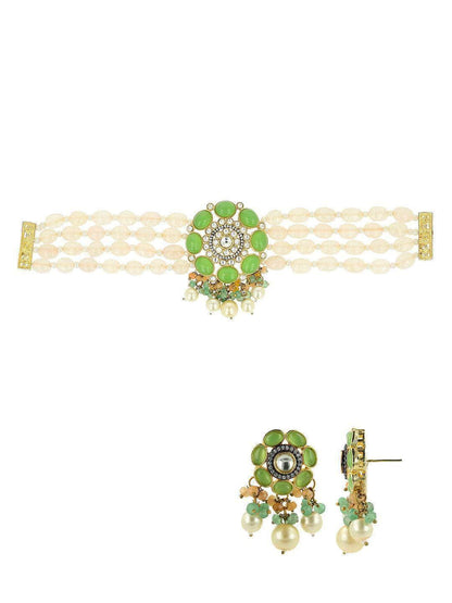 Ishhaara Tina Dhanak In Precious Choker Beaded Necklace Set