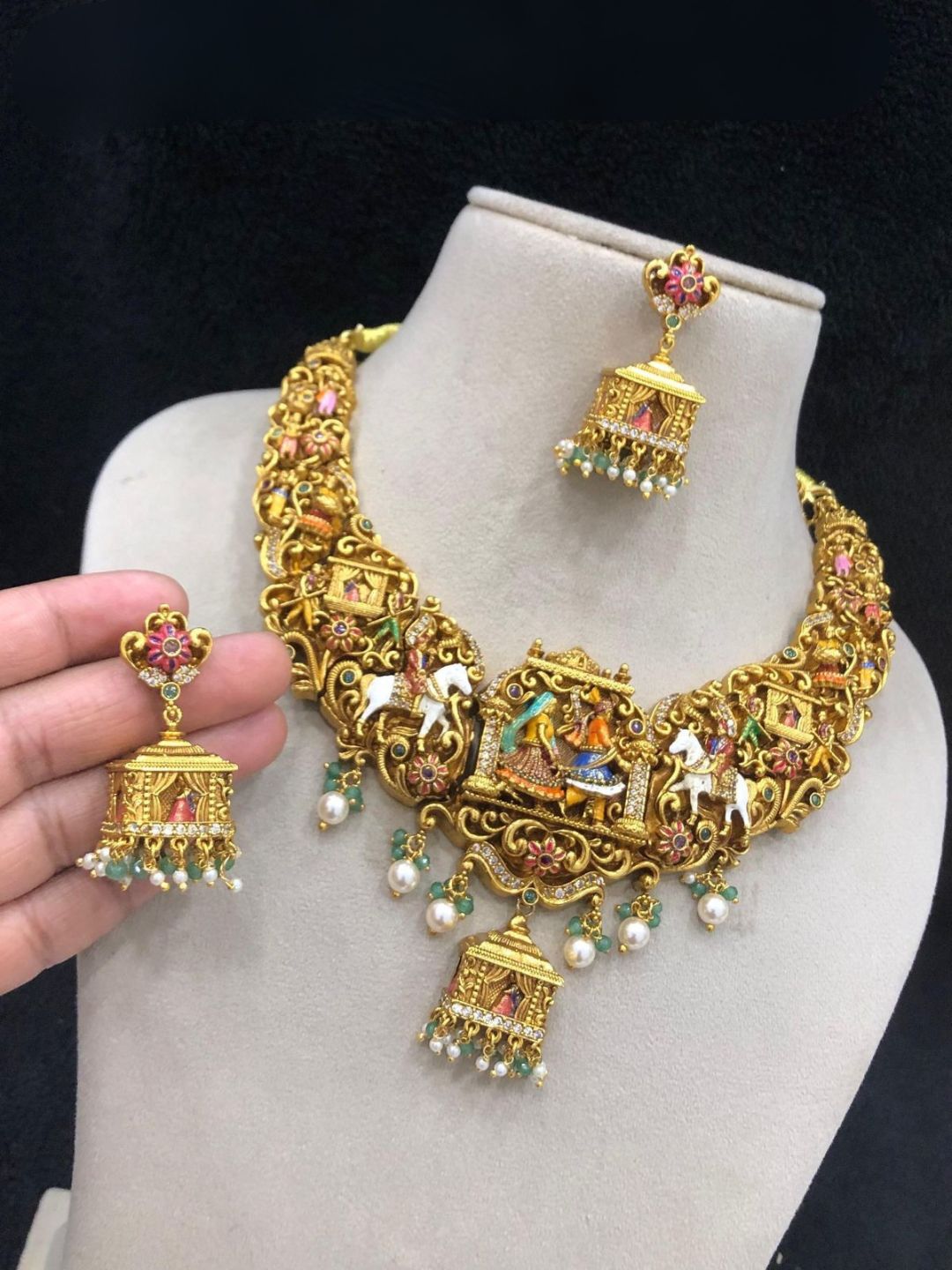 Ishhaara Traditional 3D Enamel Necklace