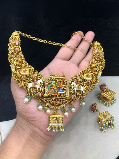 Ishhaara Traditional 3D Enamel Necklace