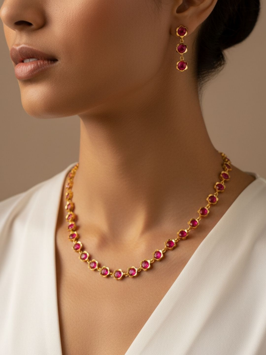 Ishhaara Traditional Attigai Necklace Set