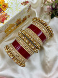 Ishhaara Traditional Cherry Red Punjabi Chooda