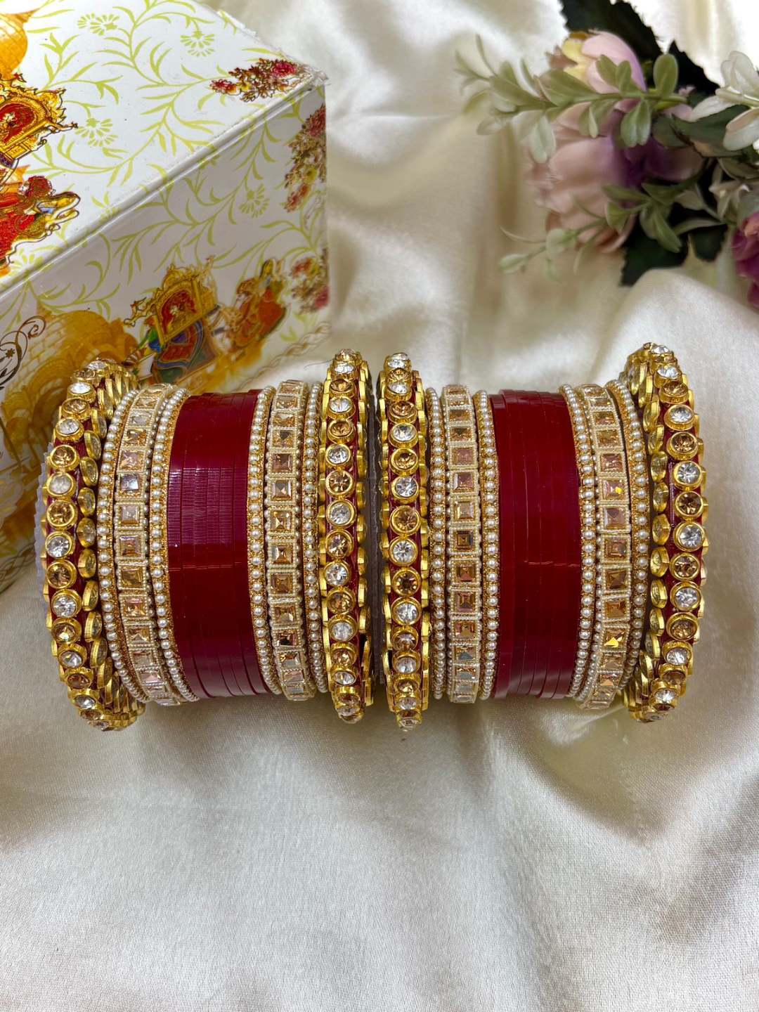 Ishhaara Traditional Cherry Red Punjabi Chooda
