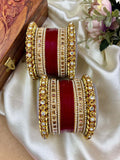 Ishhaara Traditional Cherry Red Punjabi Chooda