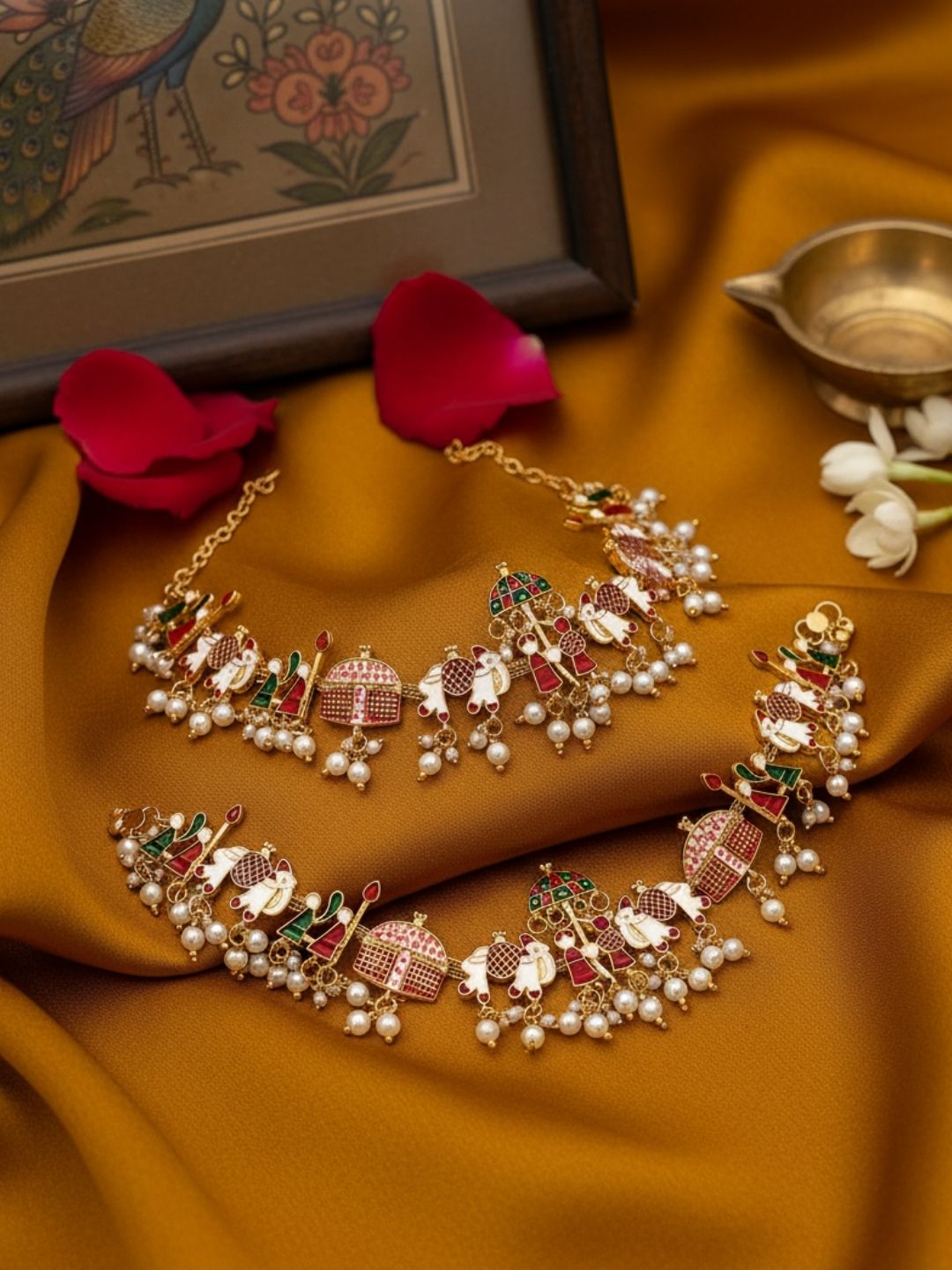 Ishhaara Traditional Dulhan Bridal Rajwadi Meenakari Doli Baraat Bridal Payal Brass Anklet