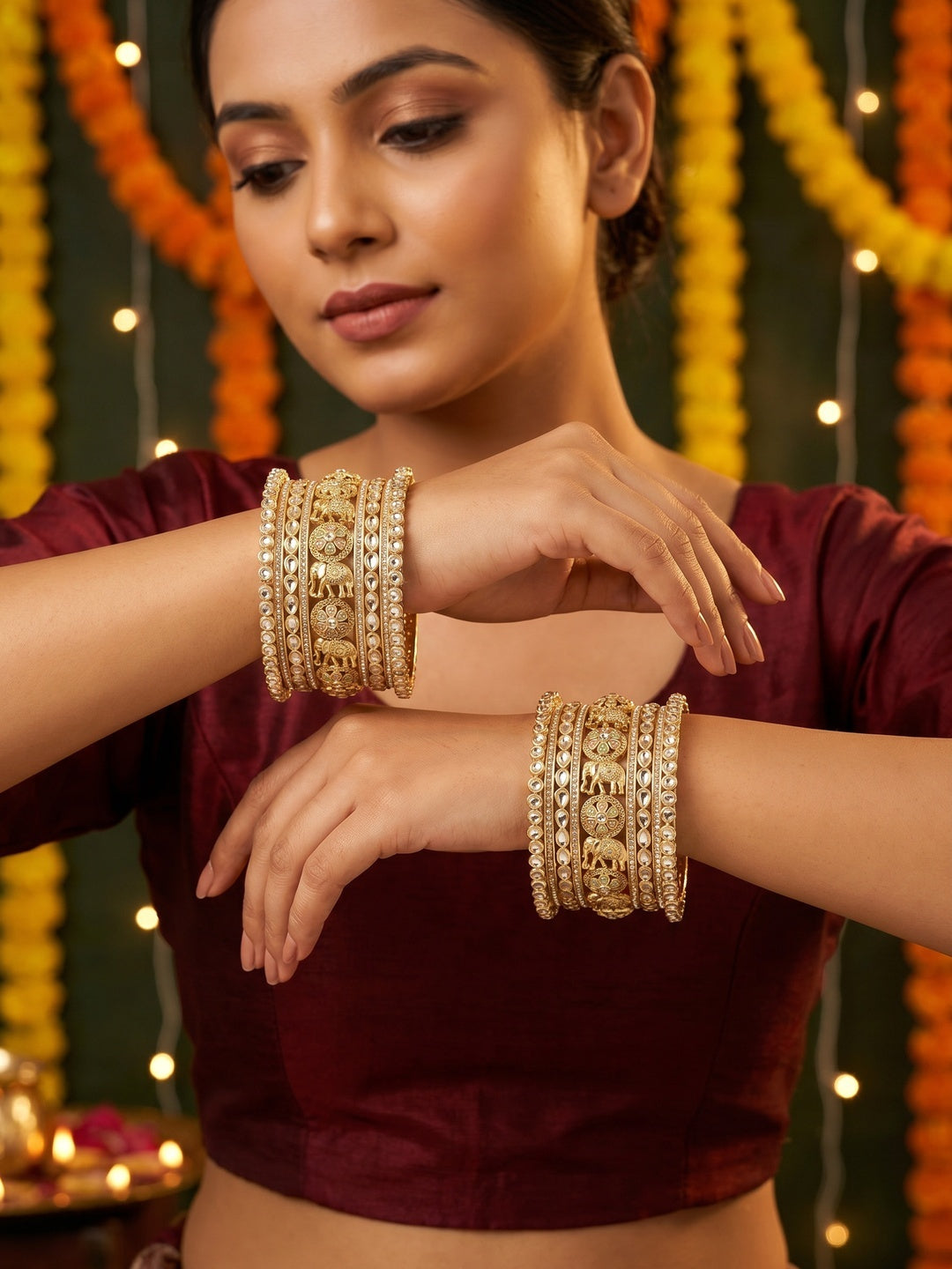 Ishhaara Traditional Gold Bangle Sets for Women