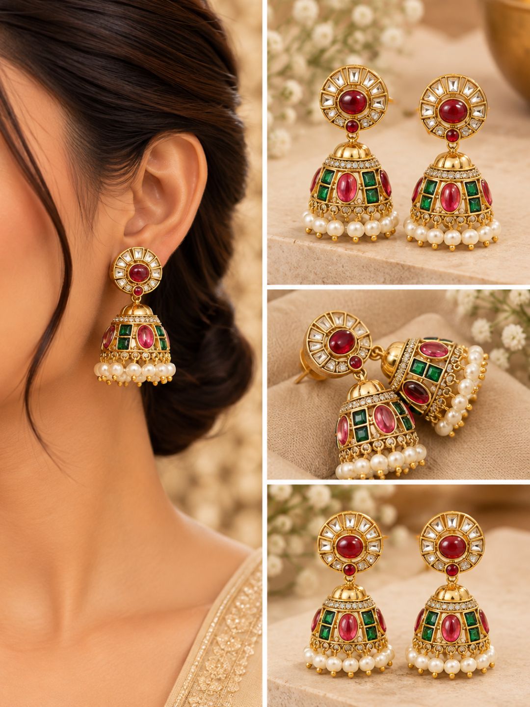 Ishhaara Traditional Gold Jhumka