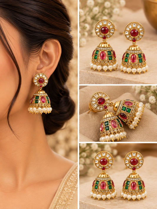 Ishhaara Traditional Gold Jhumka