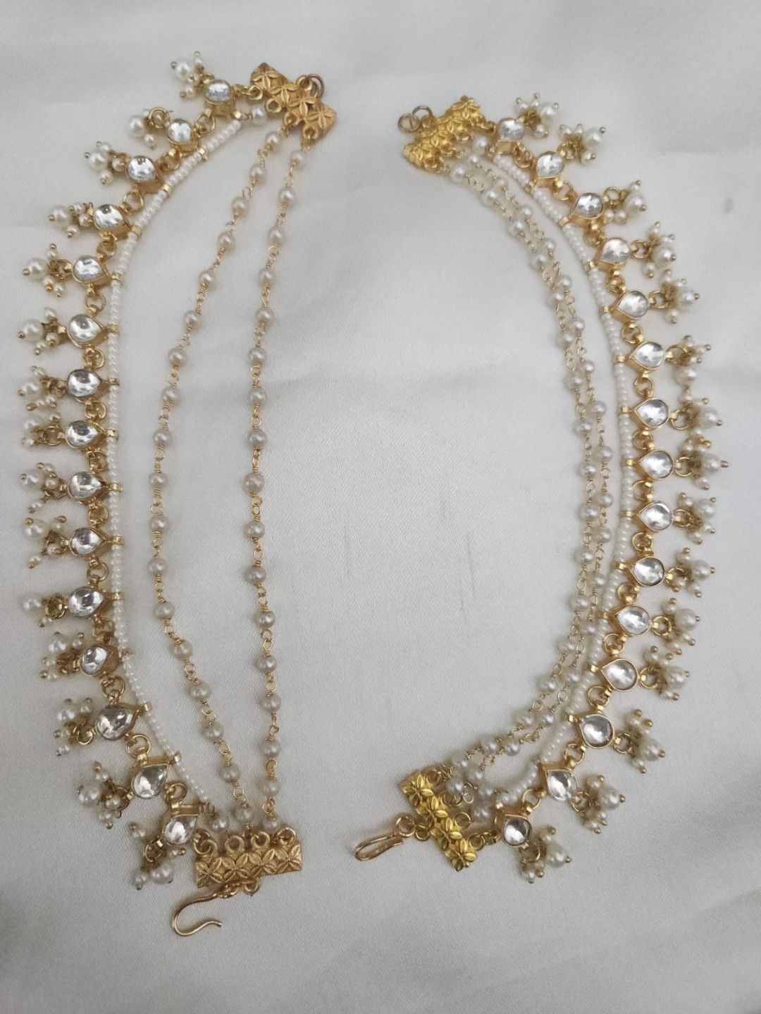 Ishhaara Traditional Gold Plated Kundan Studded Ear Chain