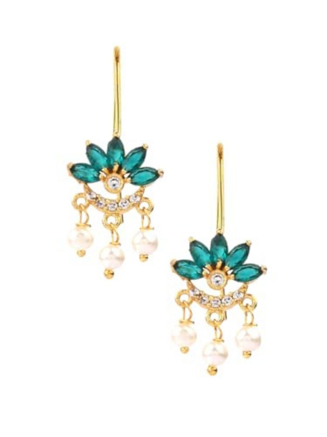 Ishhaara Traditional Green Colored Bugdi Earrings