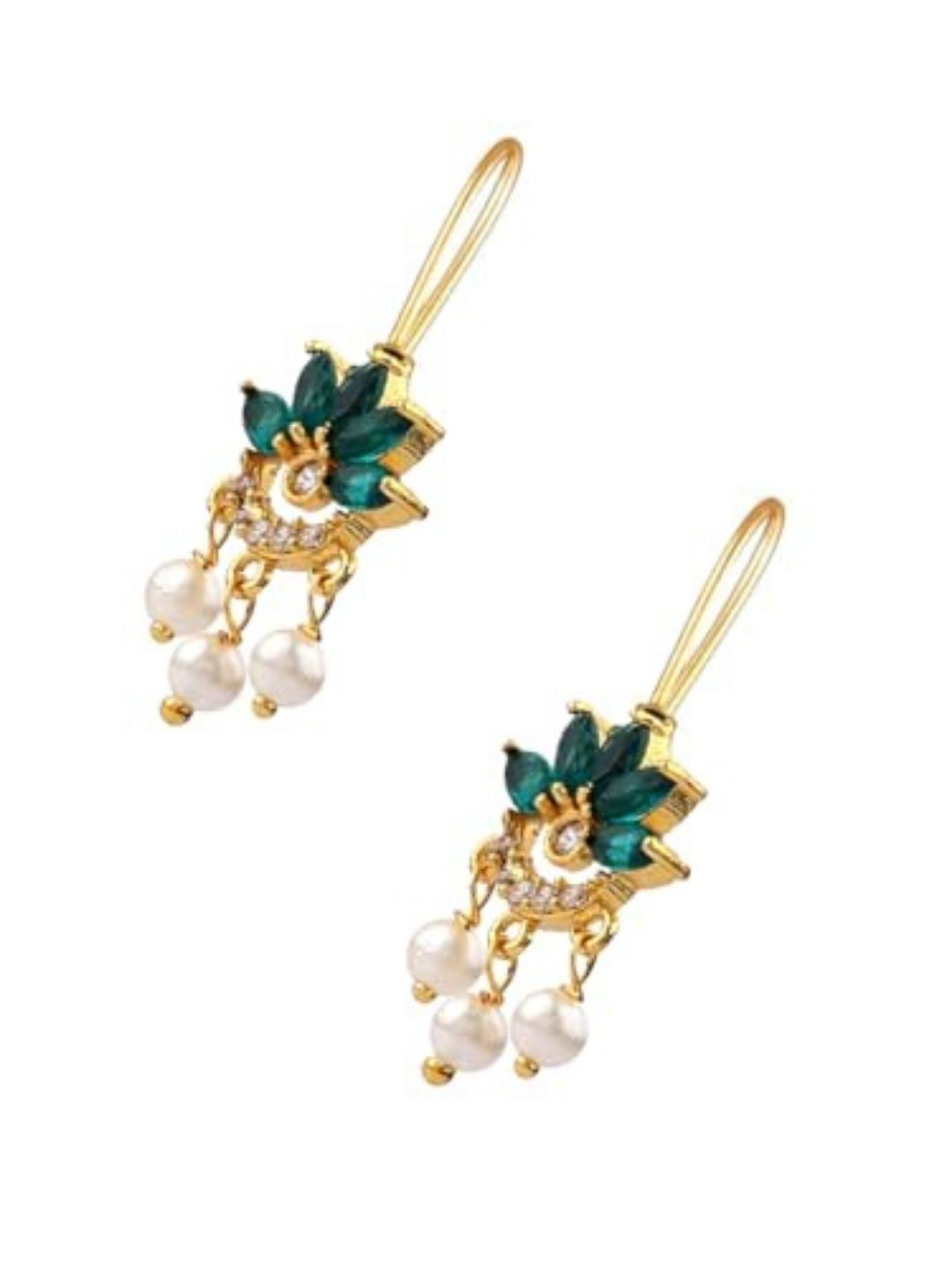 Ishhaara Traditional Green Colored Bugdi Earrings