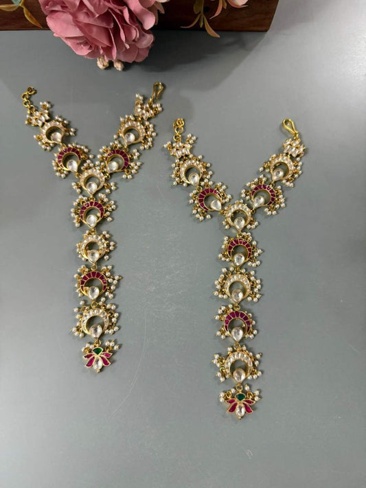 Ishhaara Traditional Handcrafted Jadau Kundan Studded Hathphool