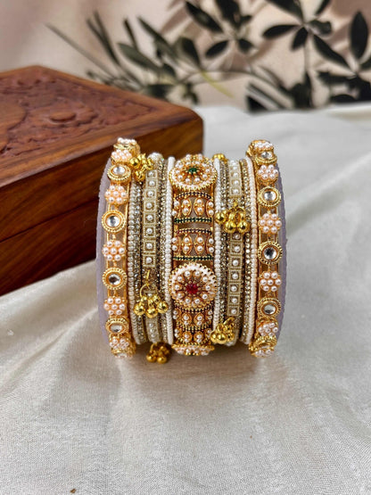 Ishhaara Traditional Indian Red Saree with gold embroidery and jewelry - view 4