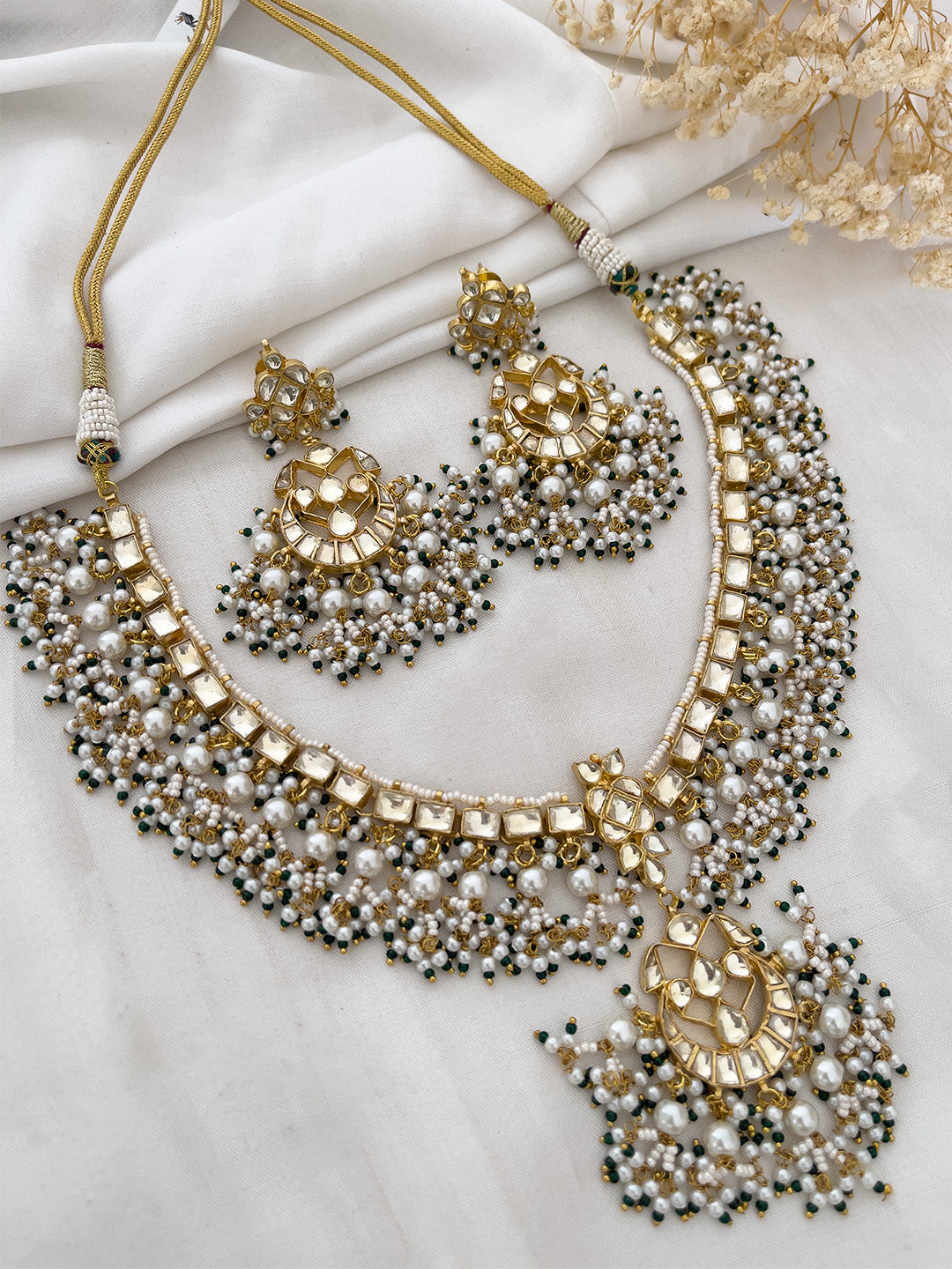 Ishhaara Traditional Jadau Kundan And Pearl Studded Choker Necklace Set