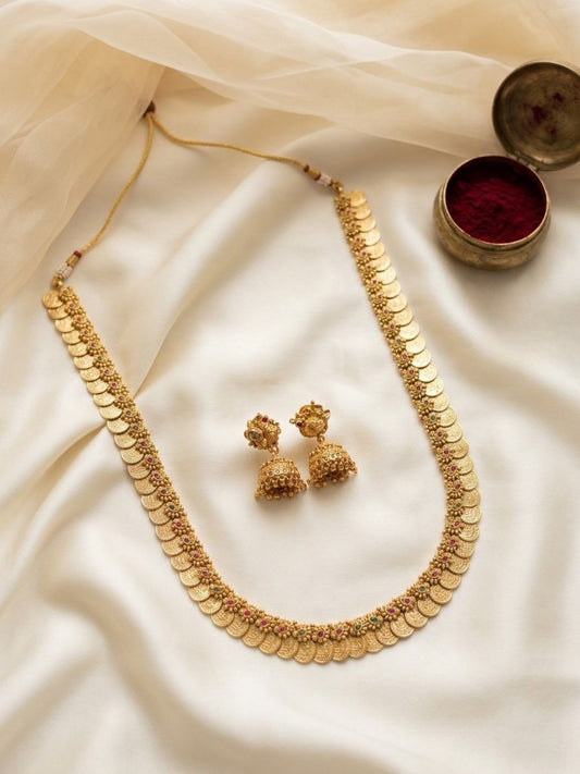 Ishhaara Traditional Kasu Mala Necklace Set