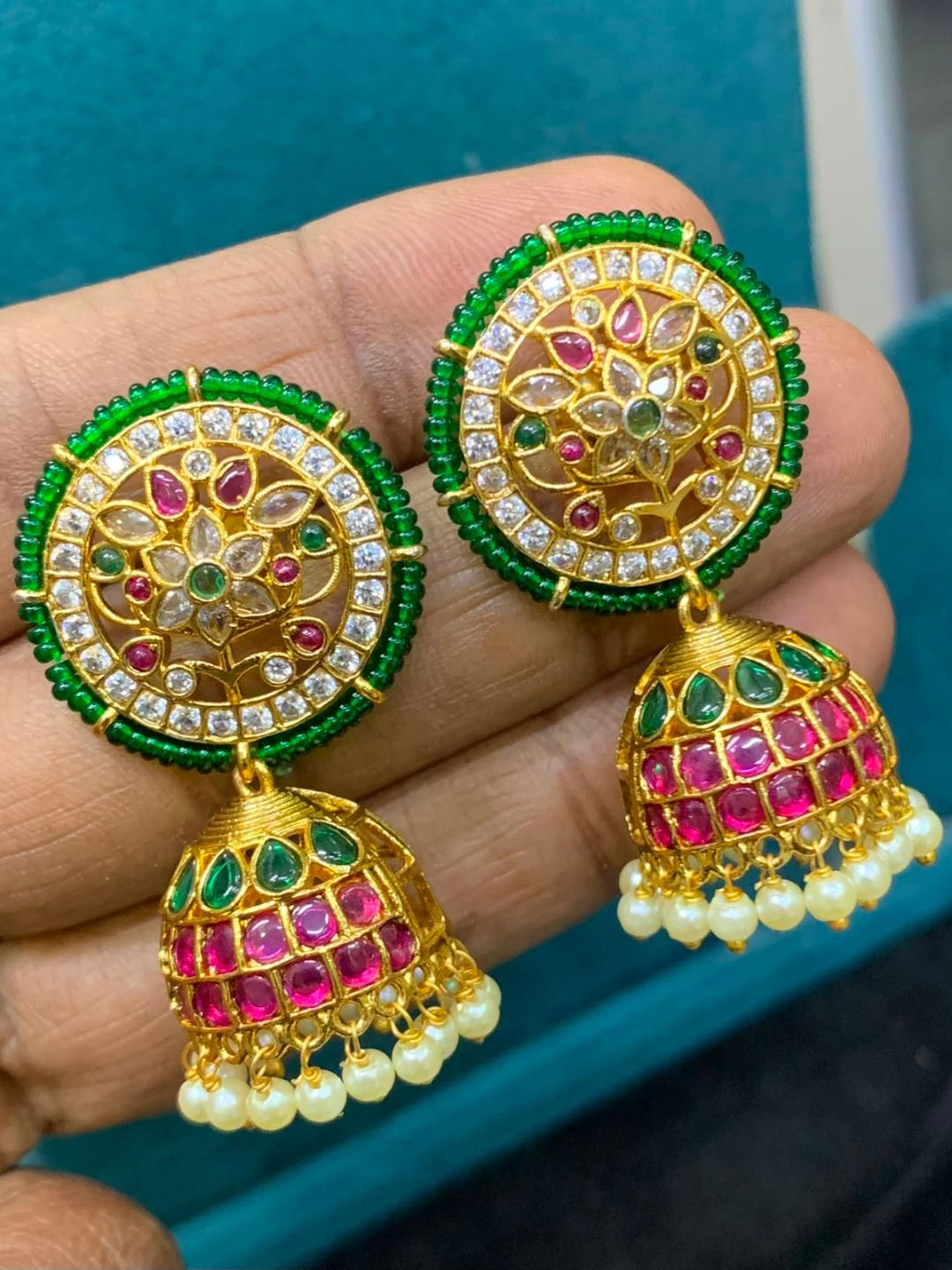 Ishhaara Traditional Kemp Jhumka Earrings