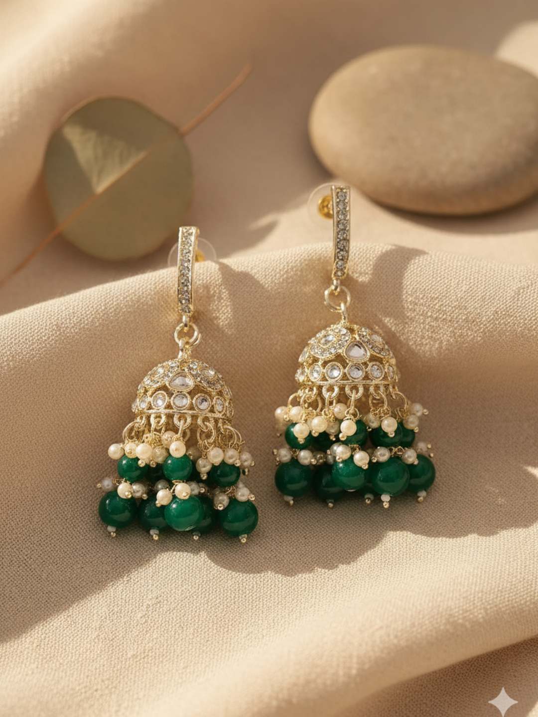 Ishhaara Traditional Kundan Studded Jhumkas