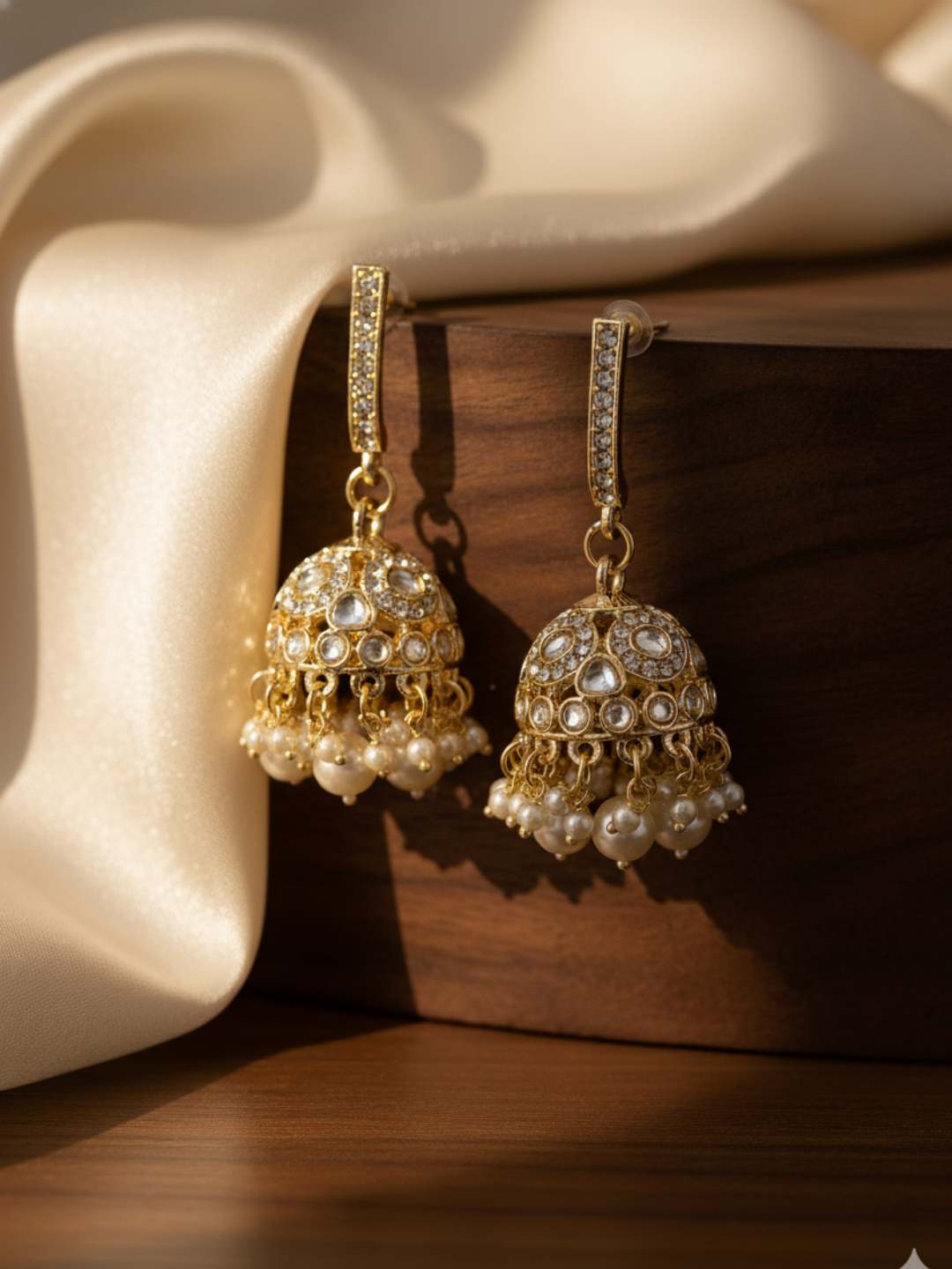 Ishhaara Traditional Kundan Studded Jhumkas