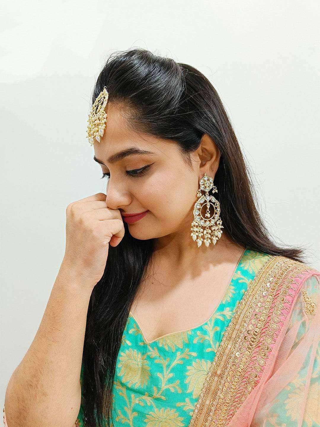 Ishhaara Traditional Meenakari Kundan Stud Earrings