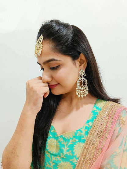 Ishhaara Traditional Meenakari Kundan Stud Earrings