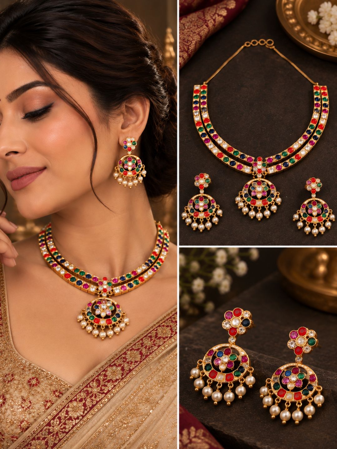 Ishhaara Traditional Multicolor Attigai Necklace