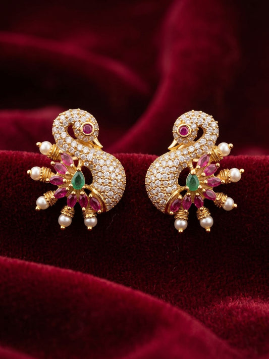 Ishhaara Traditional Peacock Earrings