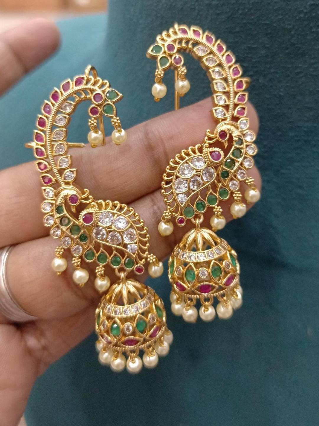 Ishhaara Traditional Peacock Shaped Earcuff Earrings