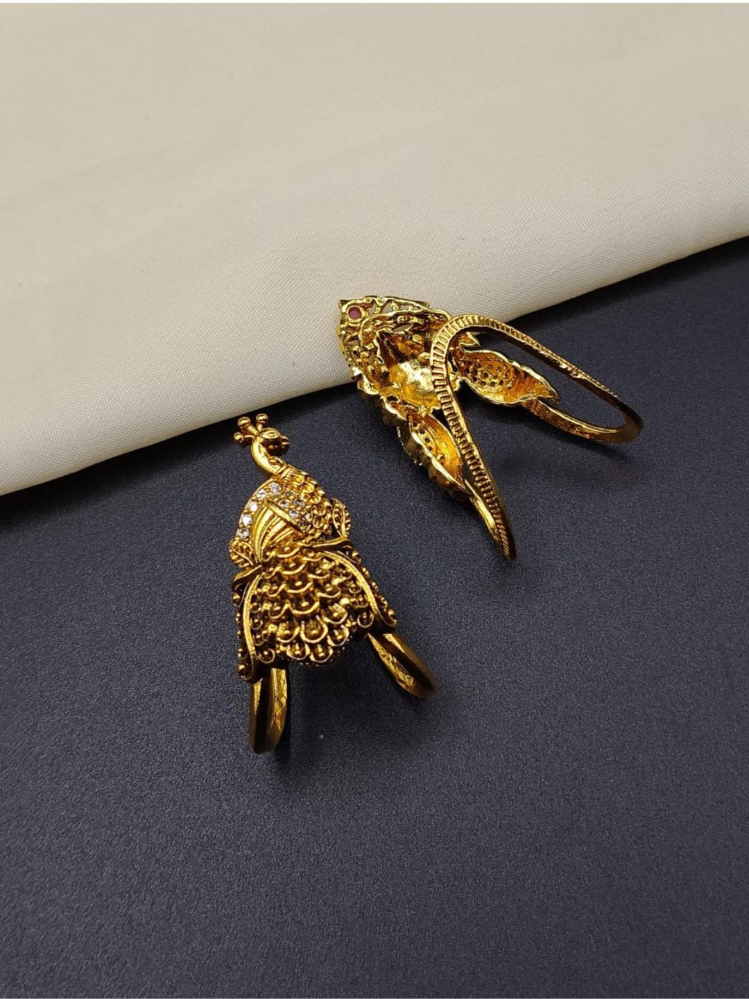 Ishhaara Traditional Peacock Vanki Finger Ring
