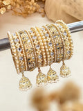 Ishhaara Traditional Pearl And Kundan Studded Bridal Chooda With Jhumka Bangles