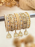 Ishhaara Traditional Pearl And Kundan Studded Bridal Chooda With Jhumka Bangles
