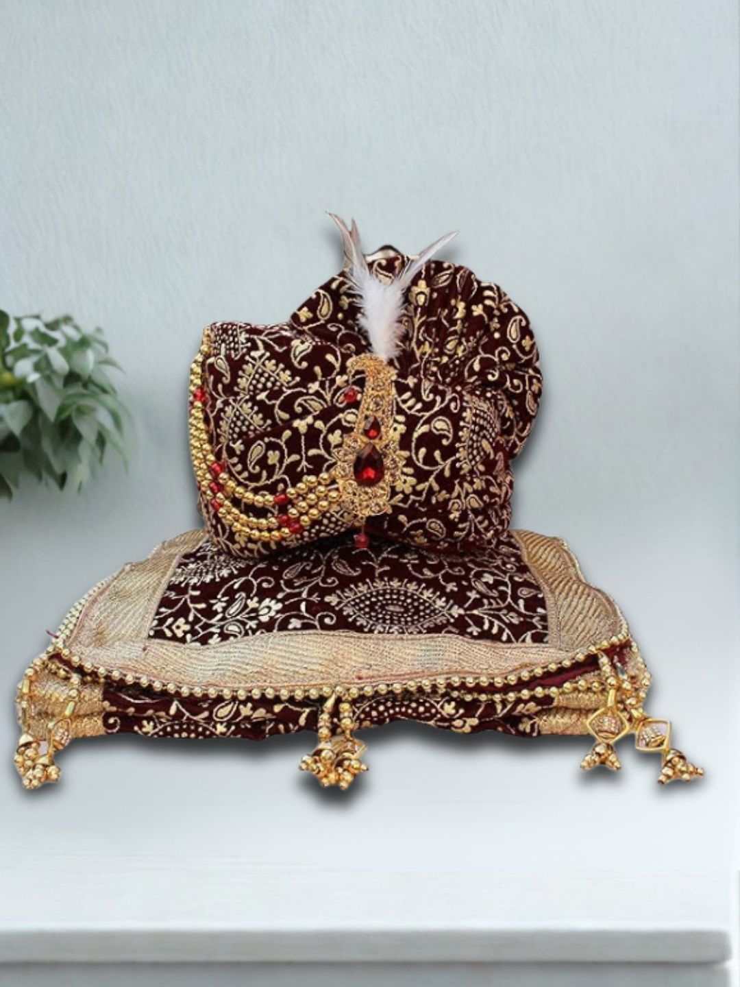Ishhaara Traditional Printed Groom Safa Stole Set