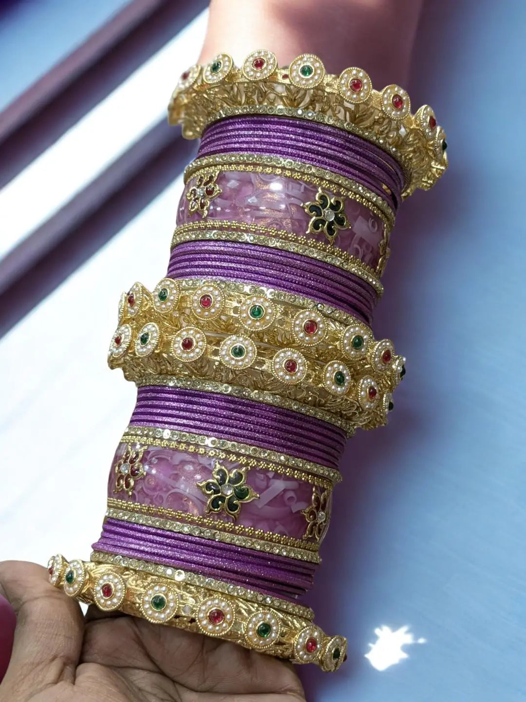Ishhaara Traditional Purple Colored Chooda Bangles