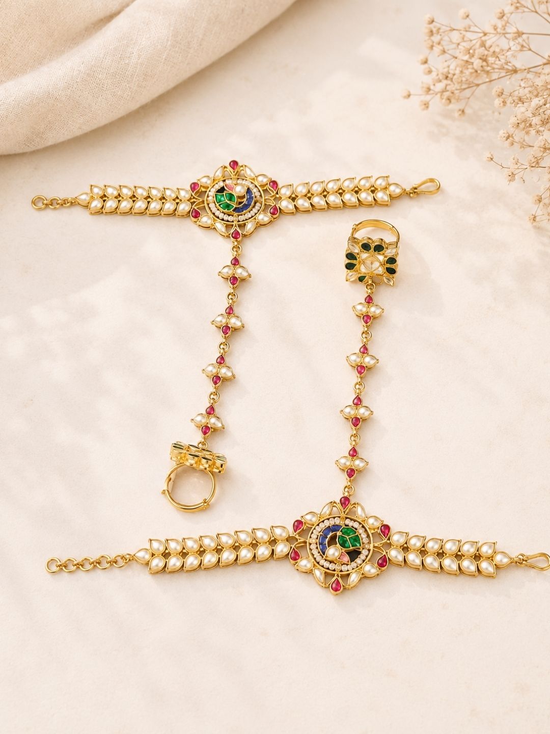 Ishhaara Traditional Rajasthani Jadau Kundan Hathphool