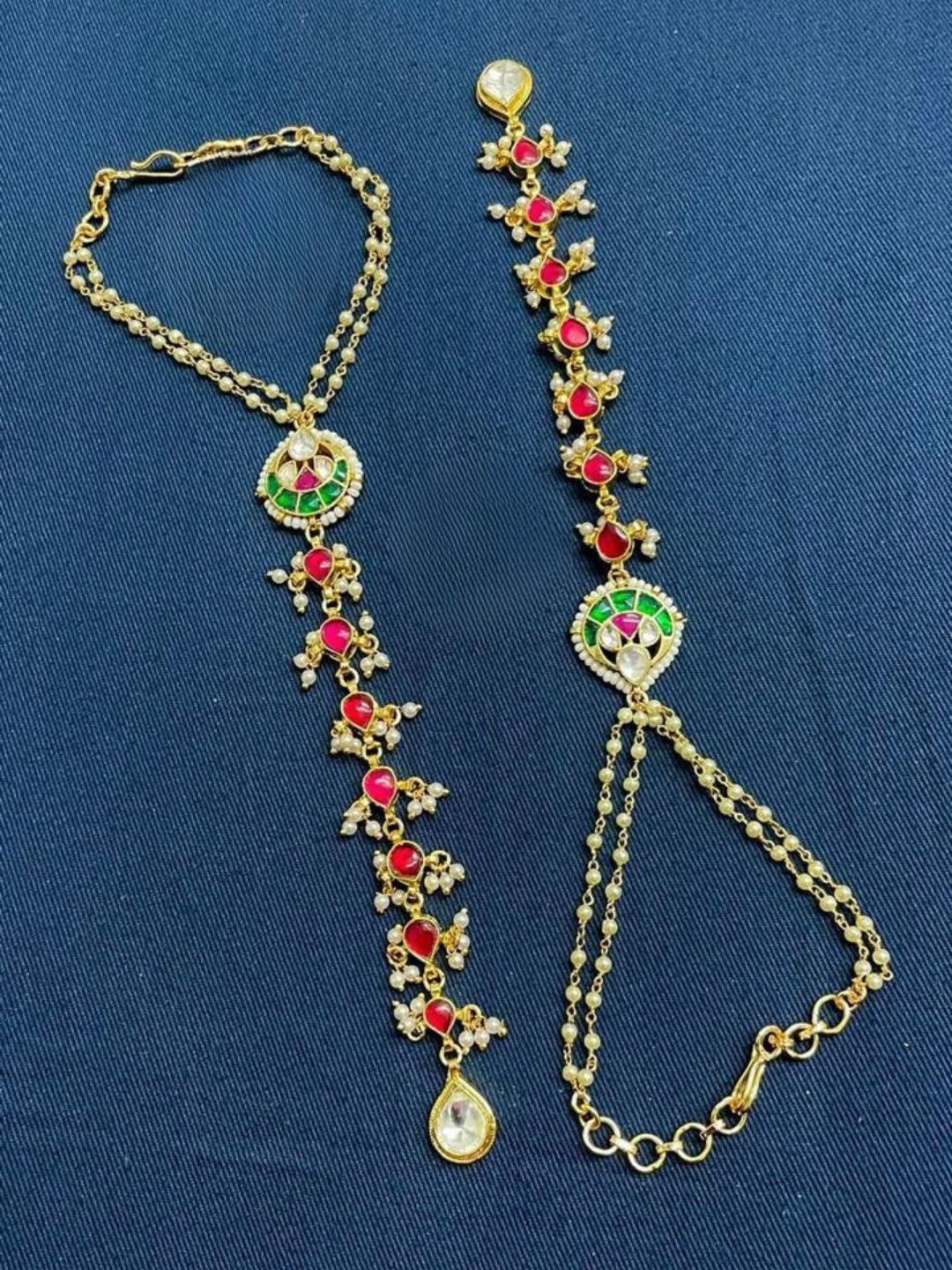 Ishhaara Traditional Rajasthani Kundan Hathphool