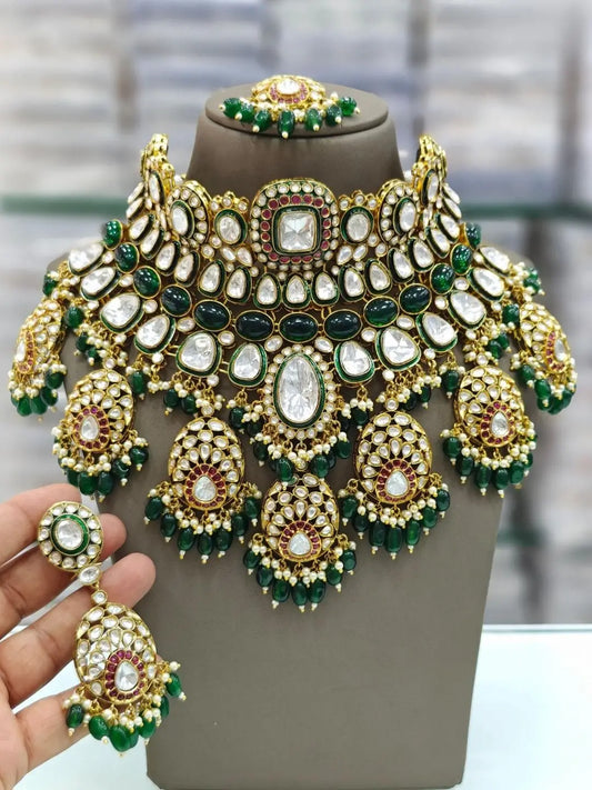 Ishhaara Traditional Rajwadi Moissanite Kundan Bridal Set