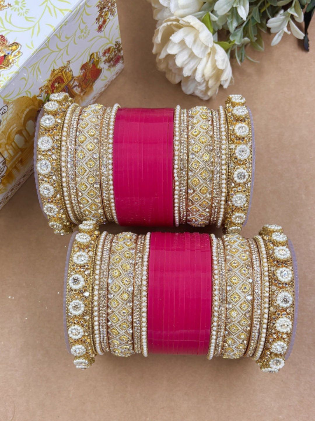 Buy Traditional Rani Punjabi Chuda Online - Ishhaara
