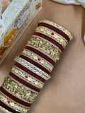 Ishhaara Traditional Velvet Bangles Studded Bridal Chooda