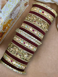 Ishhaara Traditional Velvet Bangles Studded Bridal Chooda