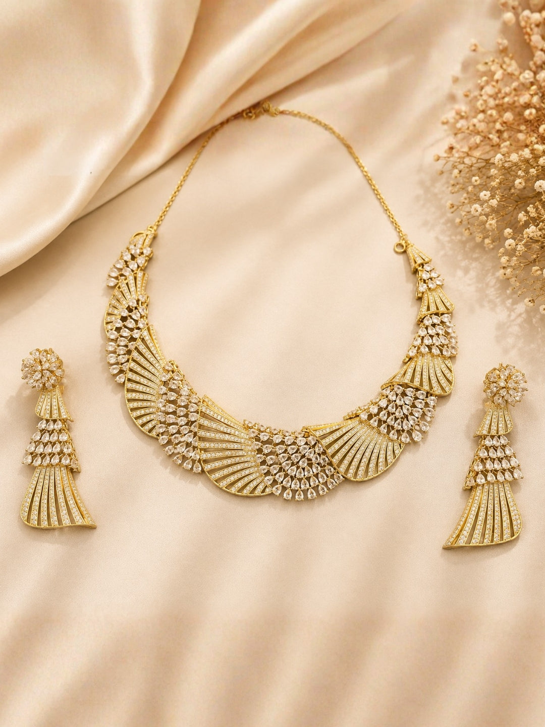 Ishhaara Trendy Ad Stone Studded Statement Necklace