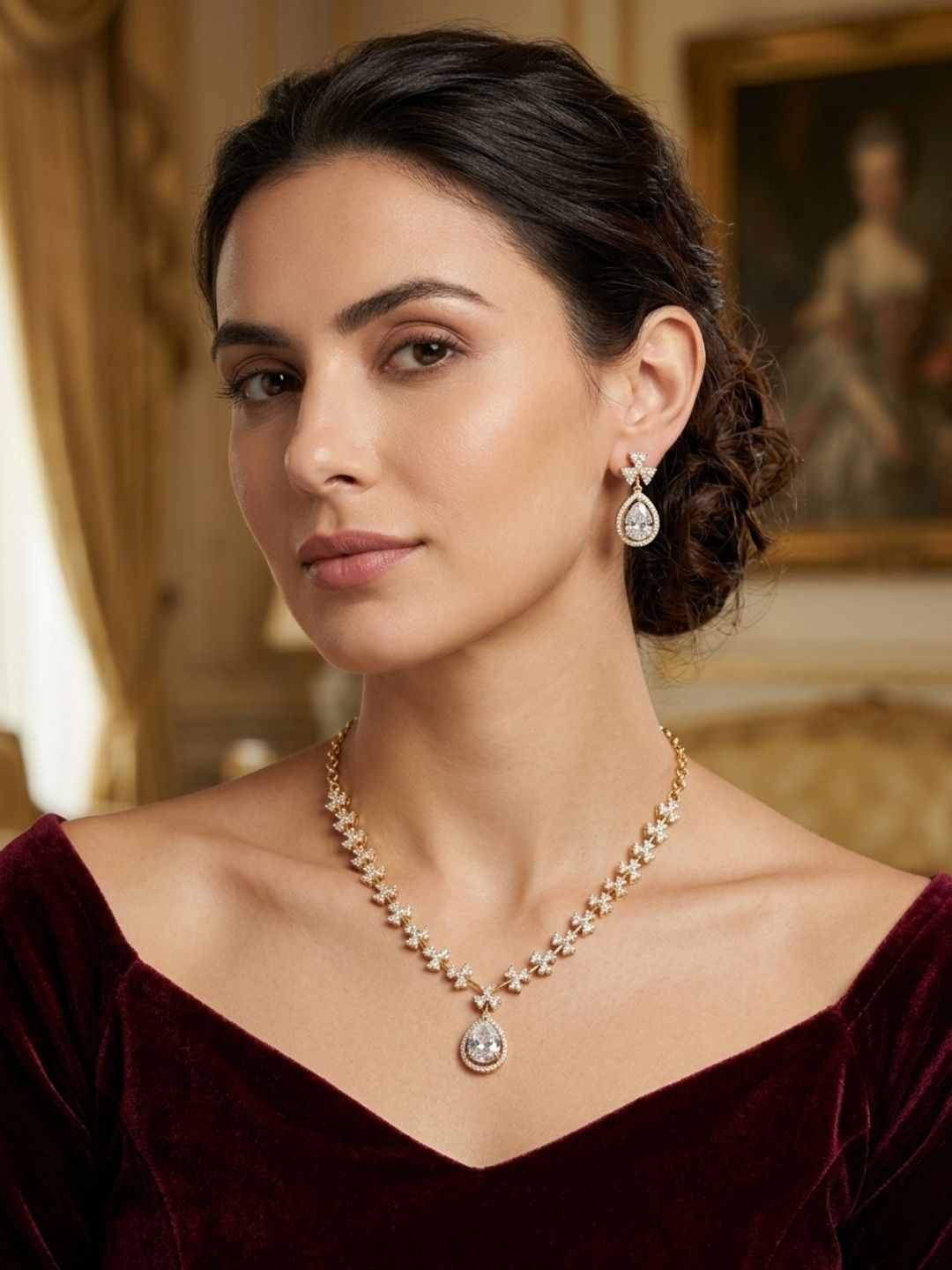 Ishhaara Trendy Cz Stone Necklace