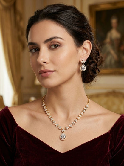 Ishhaara Trendy Cz Stone Necklace