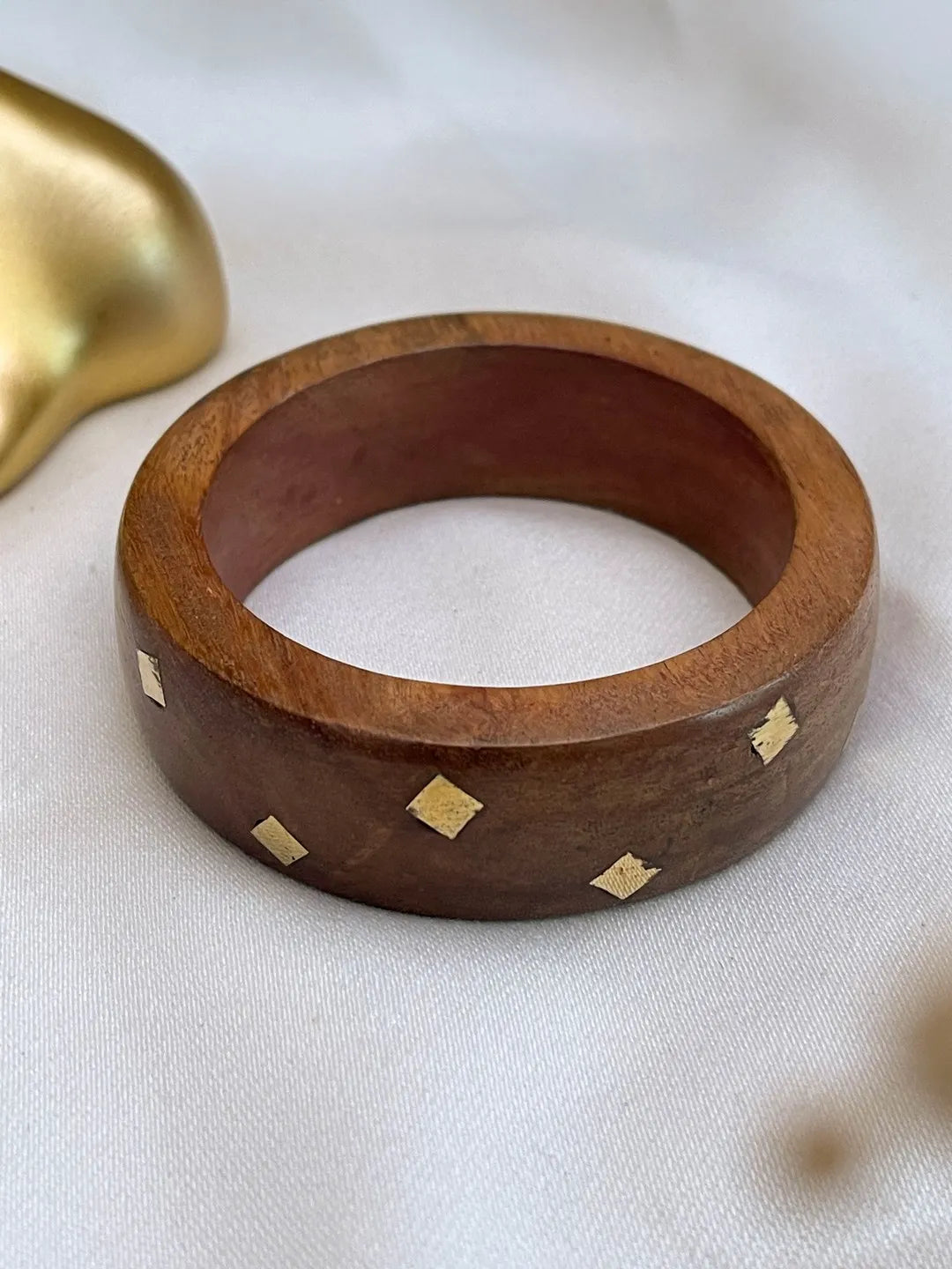 Ishhaara Triangle Embossed Wooden Bangle