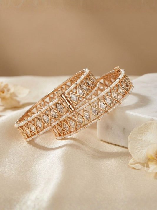 Ishhaara Triangle Shaped Kundan Polki Bangles